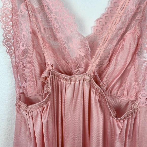 Vintage Jenelle of California Pink Sheer Nightgown Chiffon Nylon Tricot Robe Set - Picture 12 of 13